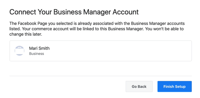 mogućnost povezivanja vašeg računa facebook poslovnog menadžera s vašim facebook trgovinskim računom