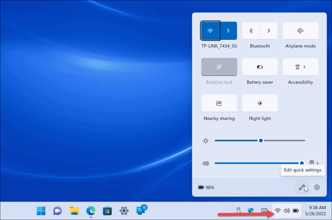 Brze postavke u sustavu Windows 11