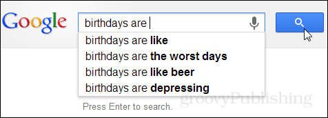 Što Google misli o rođendanima