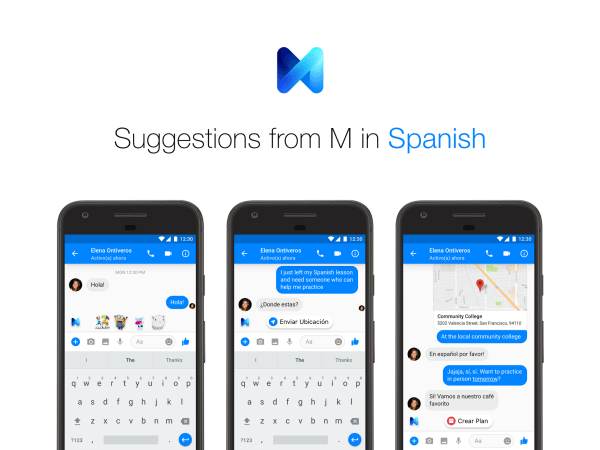 Korisnici Facebook Messengera od M-a sada mogu primati prijedloge na engleskom i španjolskom jeziku.