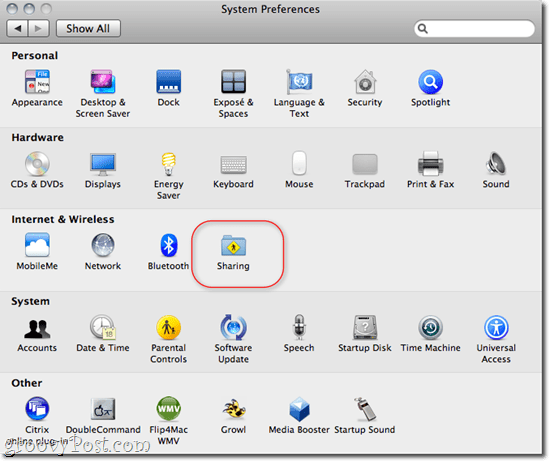 Dijeljenje datoteka i mapa OS X - Windows 7