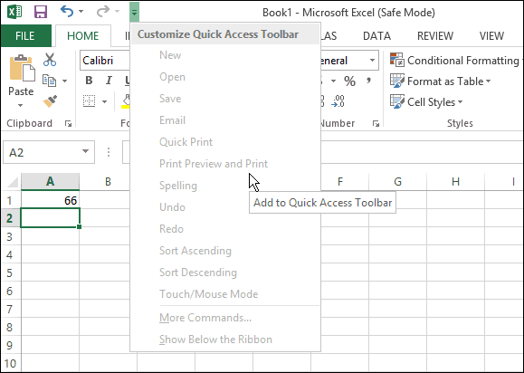 Excel siguran način rada
