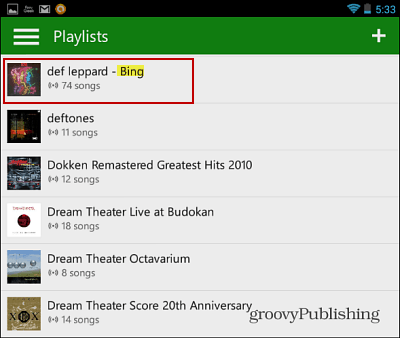 Aplikacija Xbox Music za Android