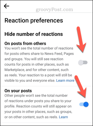 Postavite Facebook postavke reakcije na mobitelu