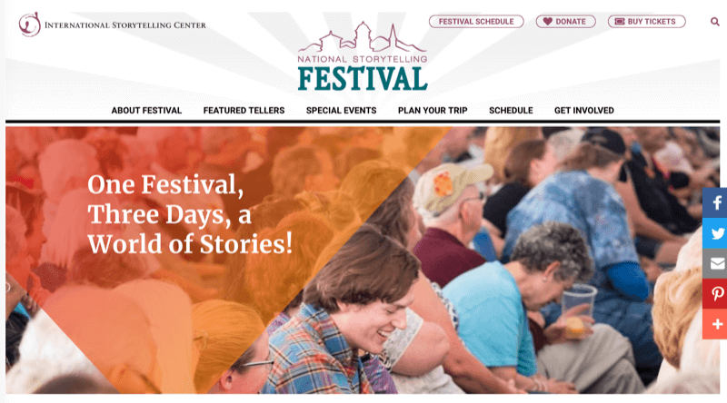 Web stranica nacionalnog festivala pripovijedanja