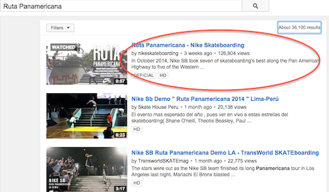 nike youtube video u pretraživanju