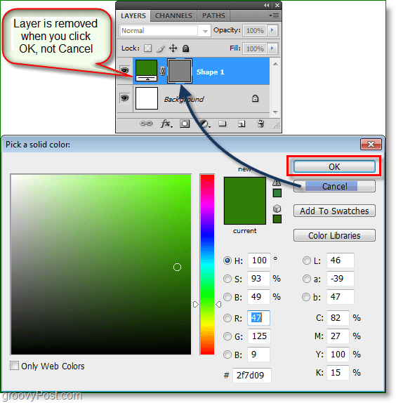 Snimka zaslona Photoshop Color Picker - woohoo radi, sada možete koristiti hotkeys za odabir boja u Photoshopu