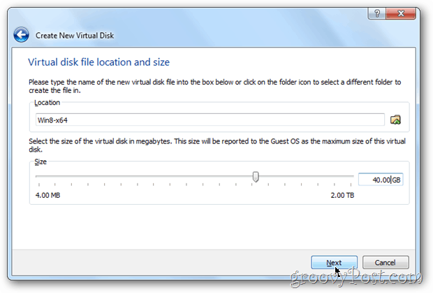 Konfiguracija veličine Windows VirtualBox diska 8