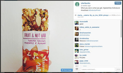 starbucks instagram slika s #glutenfree