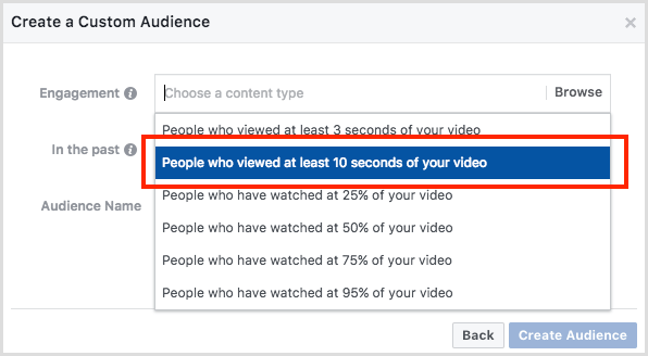 Prilagođena publika za video angažman na Facebooku