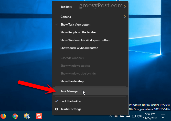 Otvorite upravitelja zadataka u sustavu Windows 10