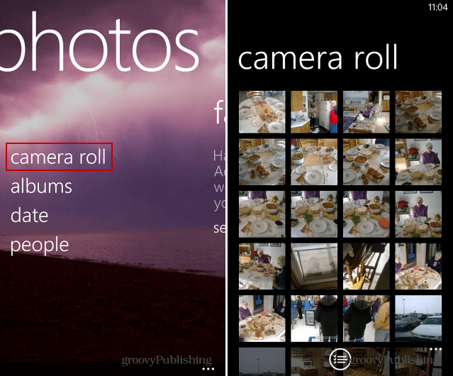 Kamera prelistajte Windows Phone 8