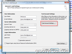 Testirajte postavke GMAIL IMAP računa u programu Outlook 2007