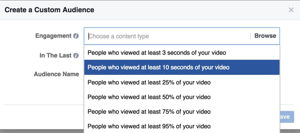 facebook video prilagođena publika