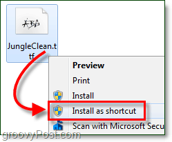 instalirati font Windows 7 kao prečac