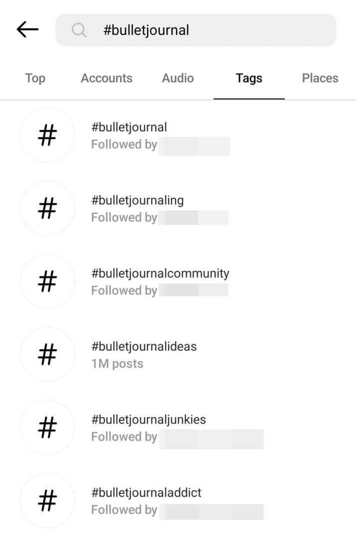 slika pretraživanja Instagram hashtagova