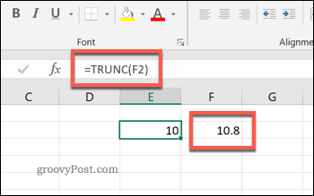 Funkcija TRUNC u Excelu