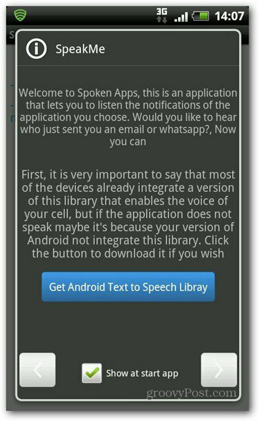SpeakMe za Android biblioteku teksta za tekst