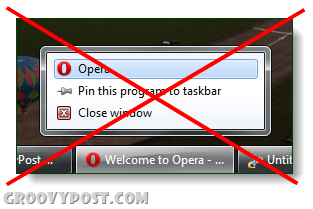 opera ne može privatno pregledavati sa skočnog popisa Windows 7