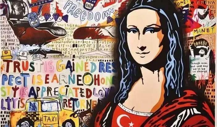 Mona Lisa s turskom zastavom