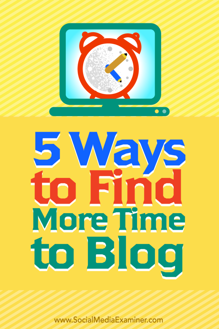 Savjeti o pet načina kako pronaći više vremena za blog.