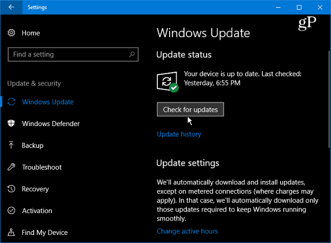 1 Windows 10 Provjerite ažuriranja