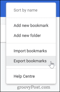 Izvoz oznaka u Chromeu
