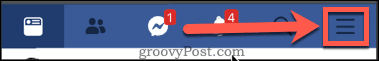 Ikona izbornika aplikacije Facebook