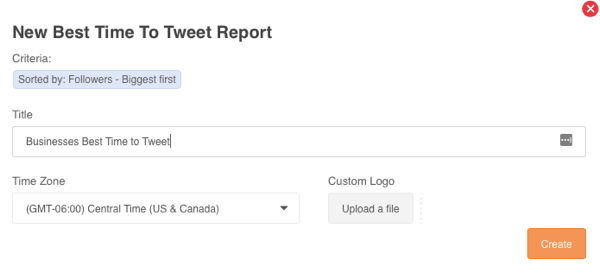 Stvorite izvješće o najboljem vremenu za Tweet u Audienseu.
