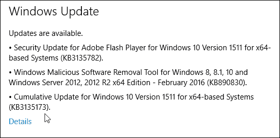 Kumulativno ažuriranje sustava Windows 10 KB3135173 Build 10586.104 Dostupno je sada