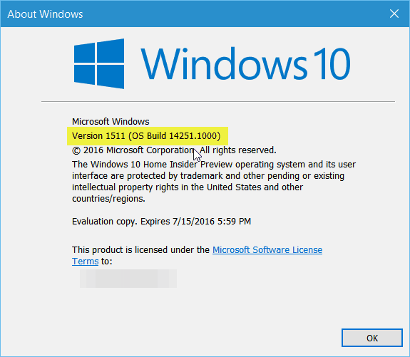 Izgradnja sustava Windows 10 Redstone Preview 14251 dostupno osobama iznutra