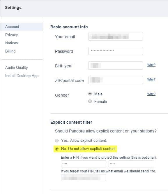Kako blokirati eksplicitni sadržaj na programu Pandora