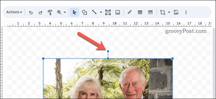 Ikona rotacije slike u Google dokumentima
