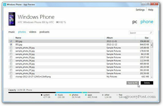 Windows Phone 8 sinkronizacija aplikacije Windows Phone s računalom