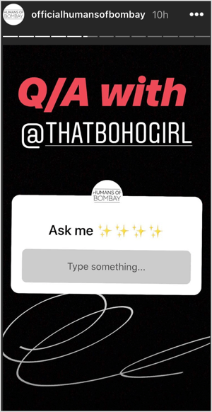 Naljepnica Instagram Stories Pitanja u kojoj se traže pitanja za AMA.