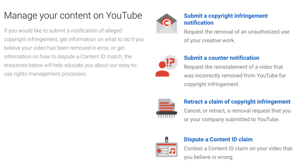 YouTube je uklonio postupke koje možete slijediti ako netko krši vaša autorska prava.