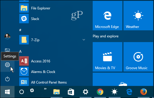 1 Postavke Windows 10 Start