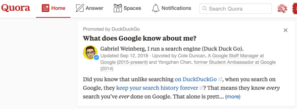 Koristite Promovirane odgovore za veću vidljivost na Quori.
