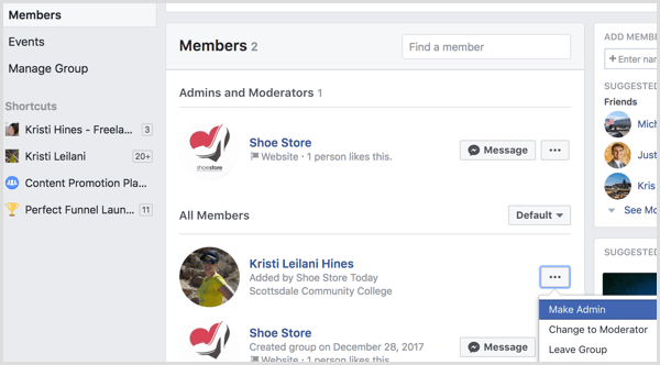 Facebook dodaj profil u grupu kao admin