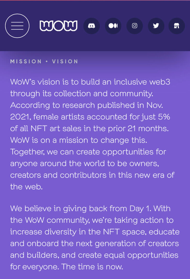 dovođenje-nft-newbies-into-your-project-developing-community-worldofwomen-example-5