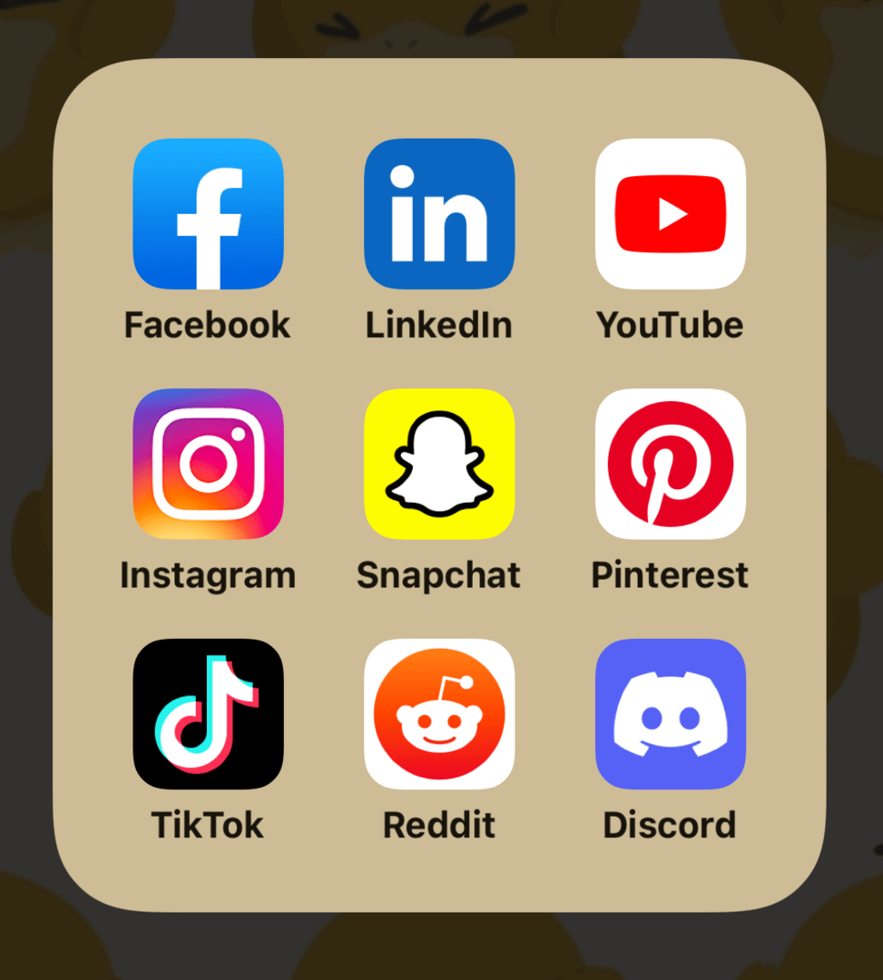 slika ikona za glavne platforme društvenih medija