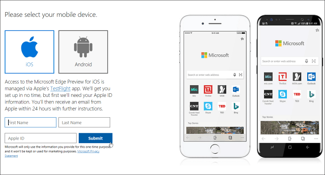 Web preglednik Microsoft Edge dolazi na iOS Now s Androidom uskoro stiže