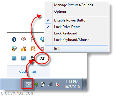 zaključavanje gumba za uključivanje i pogon CD-ova na Windows 7