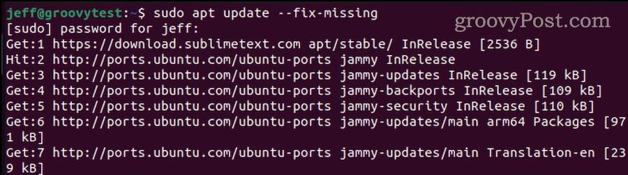 popraviti nedostajuće pakete u ubuntu