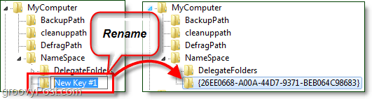 preimenovati registarski ključ u sustavu Windows 7