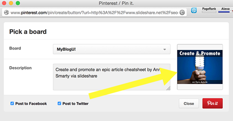 slideshare share na twitteru