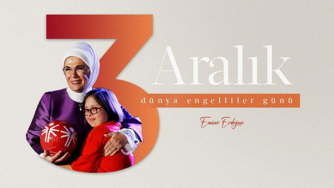 Objava prve dame Erdoğan za Svjetski dan osoba s invaliditetom! "Vezani smo vezom bratstva..."