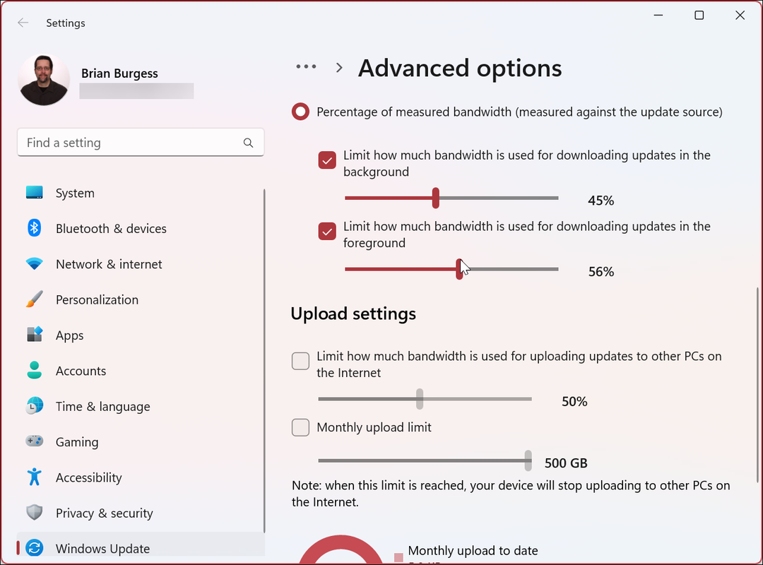 Ograničite propusnost za Windows 11