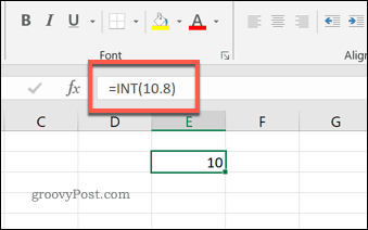 Funkcija INT u Excelu