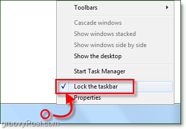 kako zaključati alatnu traku u sustavu Windows 7